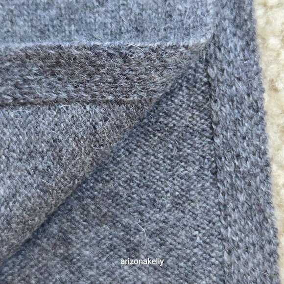 NWOT Garnet Hill Cashmere Knit Scarf Grey - Picture 6 of 9